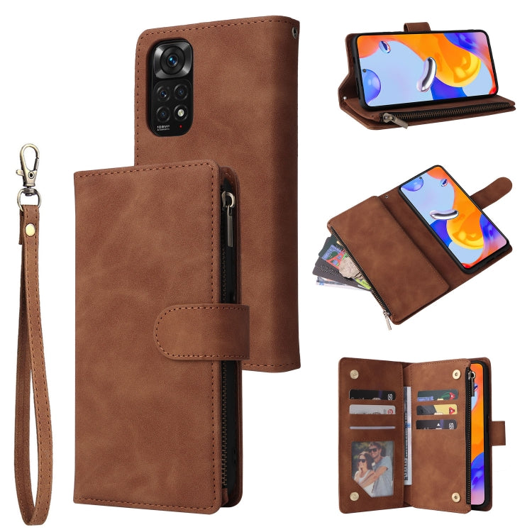 Multifunctional Frosted Zipper Wallet Leather Phone Case, For Google Pixel 6a, For Google Pixel 7 5G, For Google Pixel 7 Pro 5G, For Xiaomi Redmi Note 11 Pro International