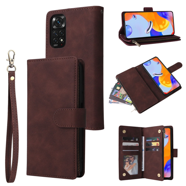Multifunctional Frosted Zipper Wallet Leather Phone Case, For Google Pixel 6a, For Google Pixel 7 5G, For Google Pixel 7 Pro 5G, For Xiaomi Redmi Note 11 Pro International