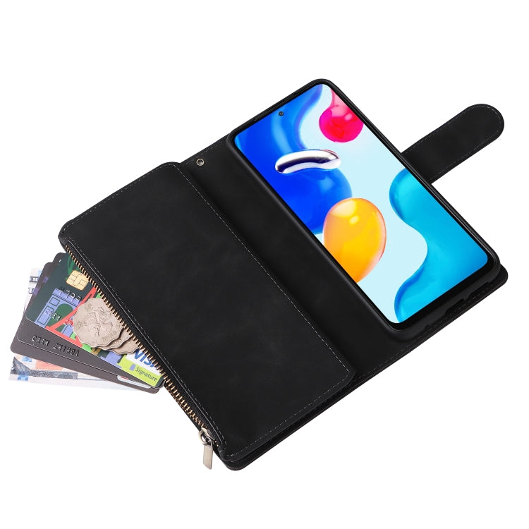 Multifunctional Frosted Zipper Wallet Leather Phone Case, For Xiaomi Redmi Note 11S