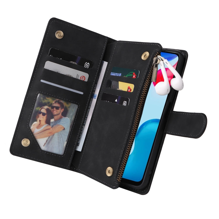 Multifunctional Frosted Zipper Wallet Leather Phone Case, For Xiaomi Redmi Note 11S