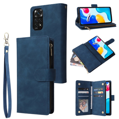 Multifunctional Frosted Zipper Wallet Leather Phone Case, For Xiaomi Redmi Note 11S