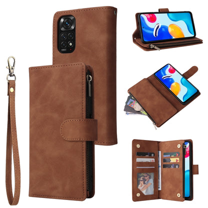 Multifunctional Frosted Zipper Wallet Leather Phone Case, For Xiaomi Redmi Note 11S