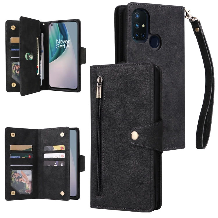 Rivet Buckle 9 Cards Three Fold Leather Phone Case, For OnePlus Nord N10 5G, For Samsung Galaxy Note20, For OnePlus 10 Pro 5G, For Samsung Galaxy A23 4G