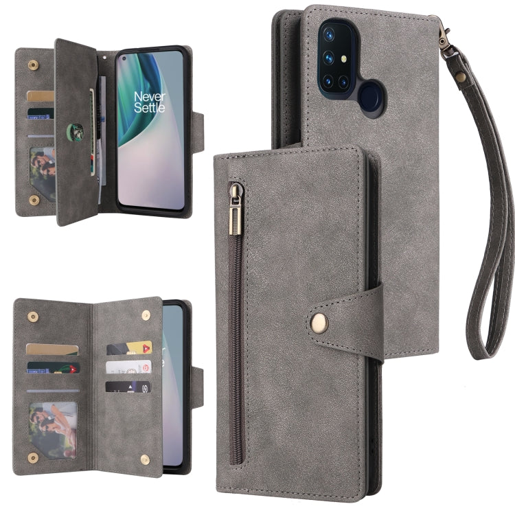 Rivet Buckle 9 Cards Three Fold Leather Phone Case, For OnePlus Nord N10 5G, For Samsung Galaxy Note20, For OnePlus 10 Pro 5G, For Samsung Galaxy A23 4G