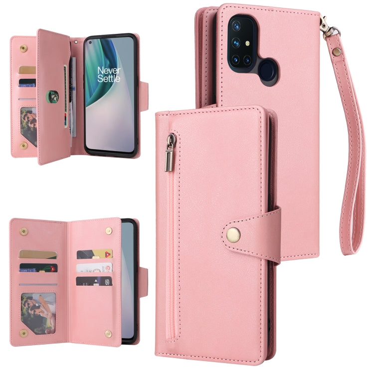 Rivet Buckle 9 Cards Three Fold Leather Phone Case, For OnePlus Nord N10 5G, For Samsung Galaxy Note20, For OnePlus 10 Pro 5G, For Samsung Galaxy A23 4G