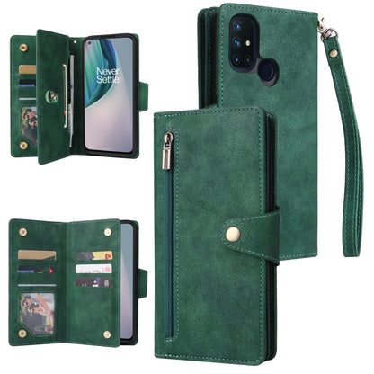 Rivet Buckle 9 Cards Three Fold Leather Phone Case, For OnePlus Nord N10 5G, For Samsung Galaxy Note20, For OnePlus 10 Pro 5G, For Samsung Galaxy A23 4G