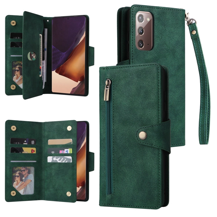 Rivet Buckle 9 Cards Three Fold Leather Phone Case, For OnePlus Nord N10 5G, For Samsung Galaxy Note20, For OnePlus 10 Pro 5G, For Samsung Galaxy A23 4G