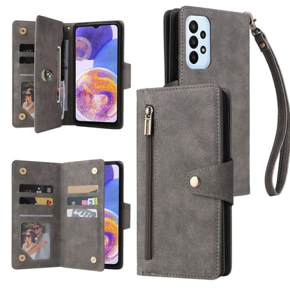 Rivet Buckle 9 Cards Three Fold Leather Phone Case, For OnePlus Nord N10 5G, For Samsung Galaxy Note20, For OnePlus 10 Pro 5G, For Samsung Galaxy A23 4G