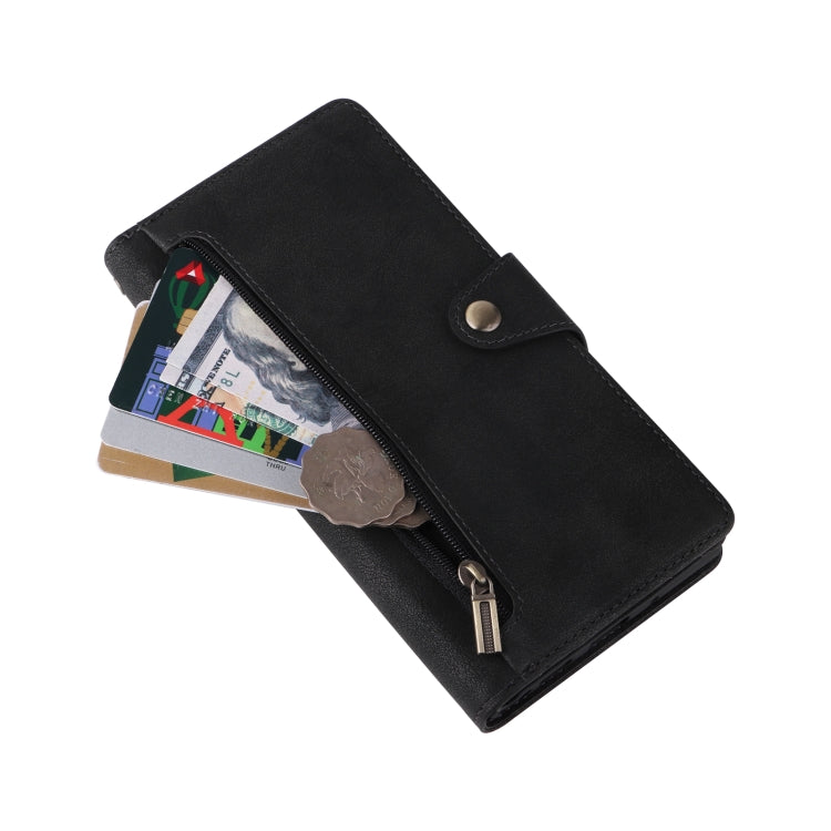 Rivet Buckle 9 Cards Three Fold Leather Phone Case, For Xiaomi 11T