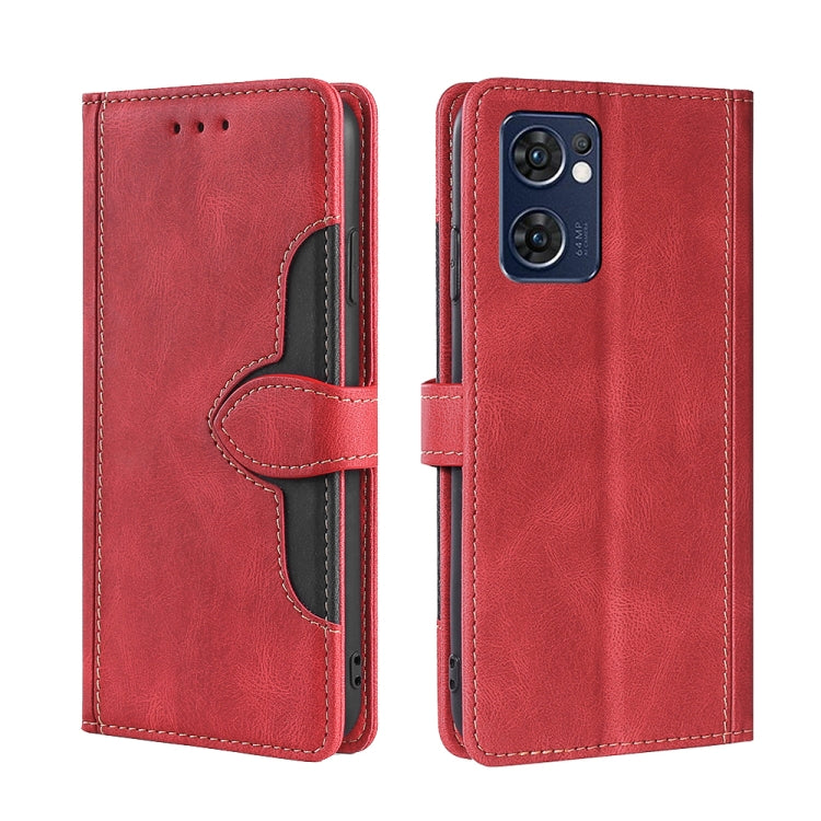 Stitching Skin Feel Magnetic Buckle Horizontal Flip PU Leather Case, For OPPO Find X5 Lite, For OPPO Find X5 Pro, For OPPO Reno7 4G/F21 Pro, For OPPO Reno7 5G Global, For OPPO Realme 9 Pro, For OPPO Realme 9 Pro+