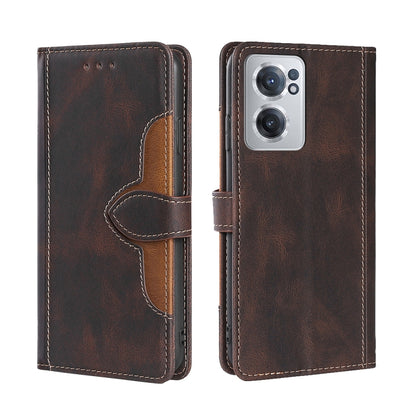 Stitching Skin Feel Magnetic Buckle Horizontal Flip PU Leather Case, For OnePlus Nord CE 2 5G