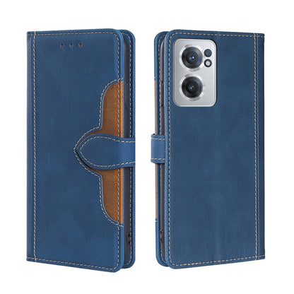Stitching Skin Feel Magnetic Buckle Horizontal Flip PU Leather Case, For OnePlus Nord CE 2 5G