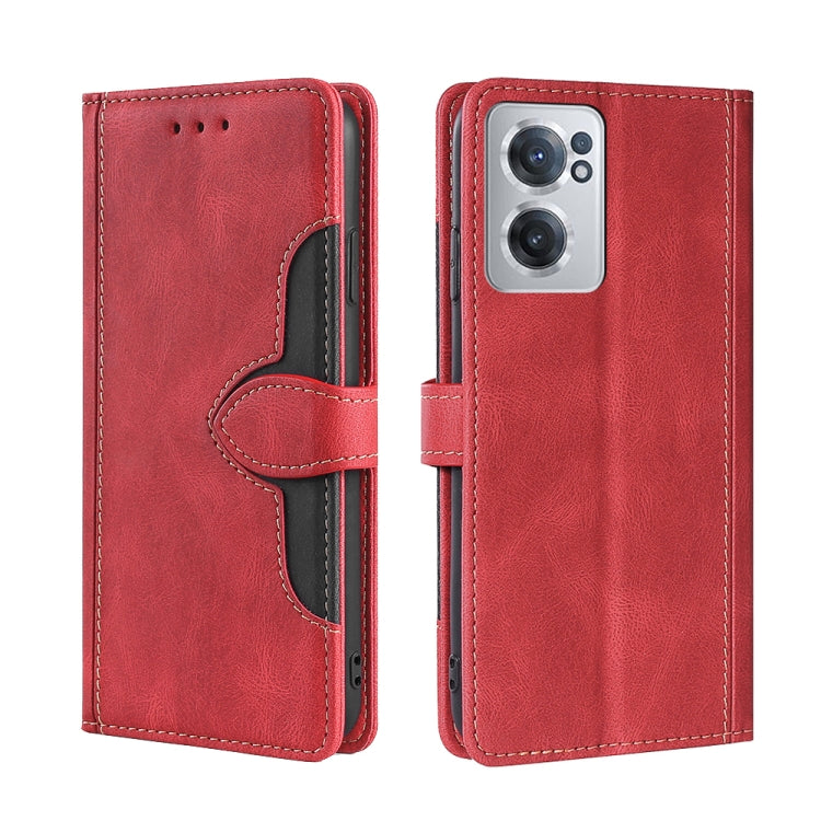 Stitching Skin Feel Magnetic Buckle Horizontal Flip PU Leather Case, For OnePlus Nord CE 2 5G