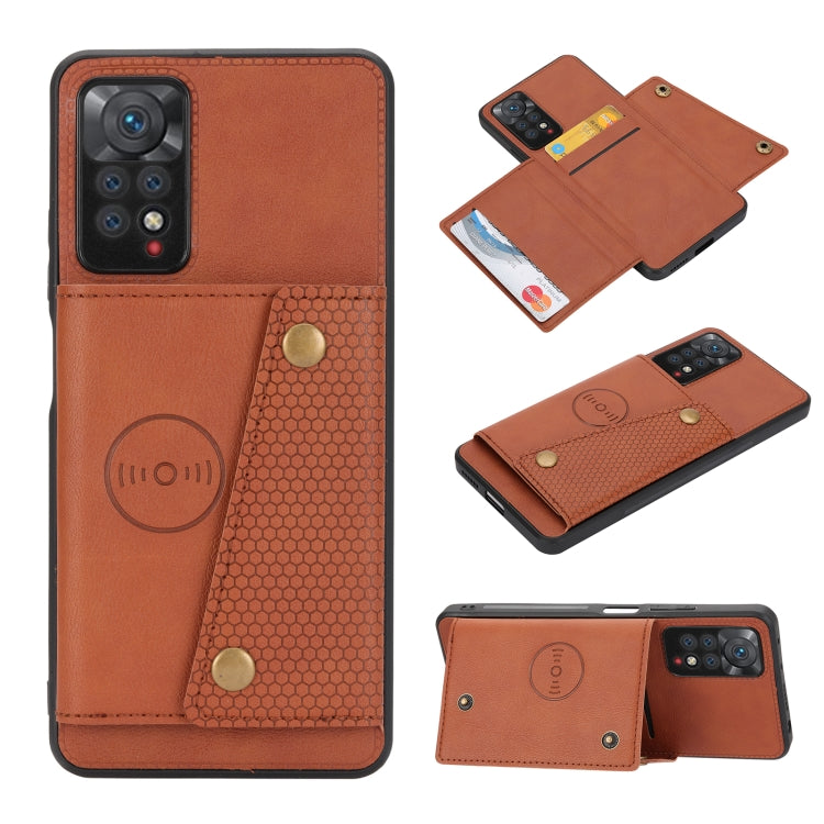 Double Buckle Card Slots Magnetic Phone Case, For Infinix Hot 9 / Note 7 Lite, For Xiaomi Redmi Note 11 Pro, For Xiaomi Redmi Note 11 /Note 11S 4G