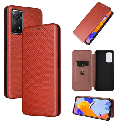 Carbon Fiber Texture Magnetic Horizontal Flip Leather Phone Case, For Motorola Moto E32 4G, For Motorola Moto G52/G82, For Xiaomi Redmi Note 11 Pro, For Xiaomi 12 Lite