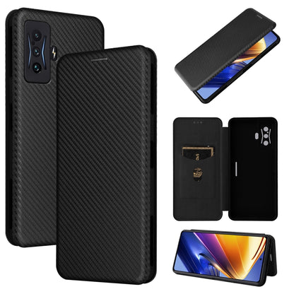 Carbon Fiber Texture Magnetic Horizontal Flip Leather Phone Case, For Xiaomi Poco F4 GT/Redmi K50 Gaming