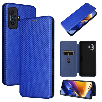 Carbon Fiber Texture Magnetic Horizontal Flip Leather Phone Case, For Xiaomi Poco F4 GT/Redmi K50 Gaming