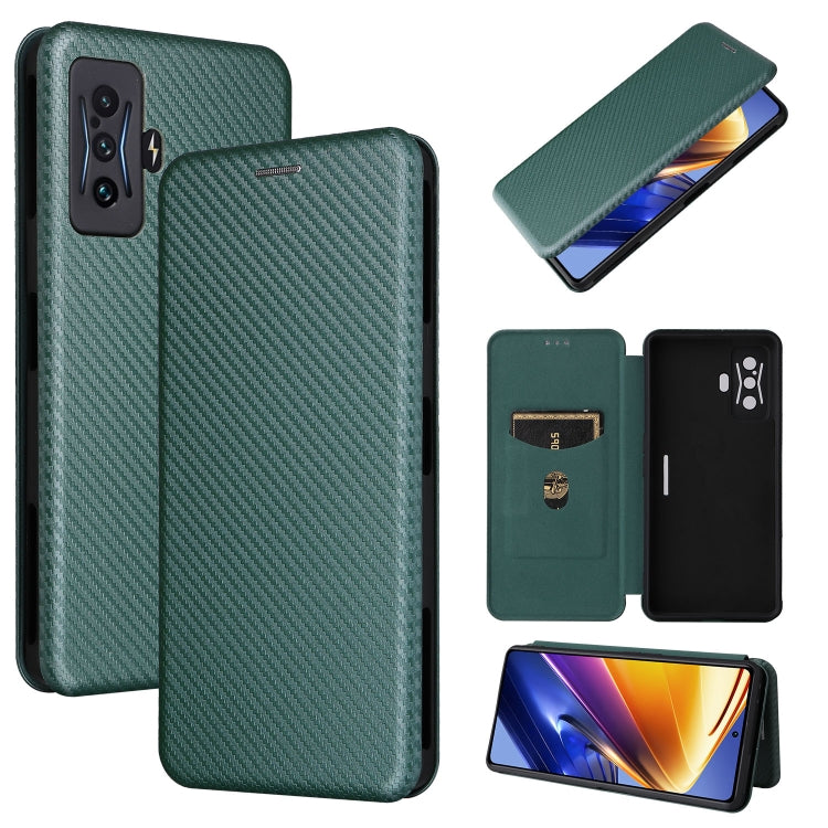 Carbon Fiber Texture Magnetic Horizontal Flip Leather Phone Case, For Xiaomi Poco F4 GT/Redmi K50 Gaming