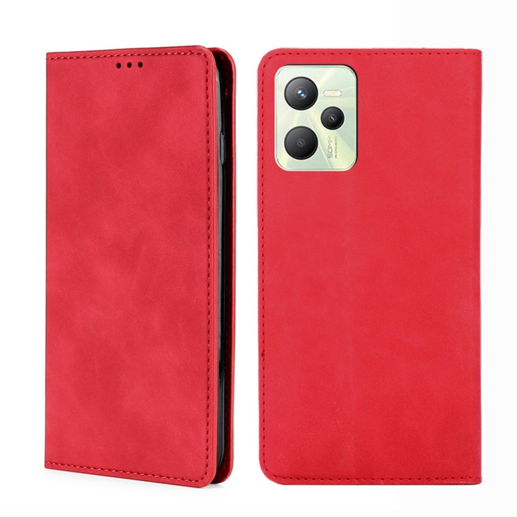 Skin Feel Magnetic Horizontal Flip Leather Phone Case, For OPPO Realme 9 Pro, For OPPO Realme 9 Pro+, For OPPO Realme 9i/A36 4G/A96 4G/K10 4G/A76 4G, For OPPO Realme C35