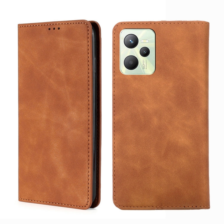 Skin Feel Magnetic Horizontal Flip Leather Phone Case, For OPPO Realme 9 Pro, For OPPO Realme 9 Pro+, For OPPO Realme 9i/A36 4G/A96 4G/K10 4G/A76 4G, For OPPO Realme C35
