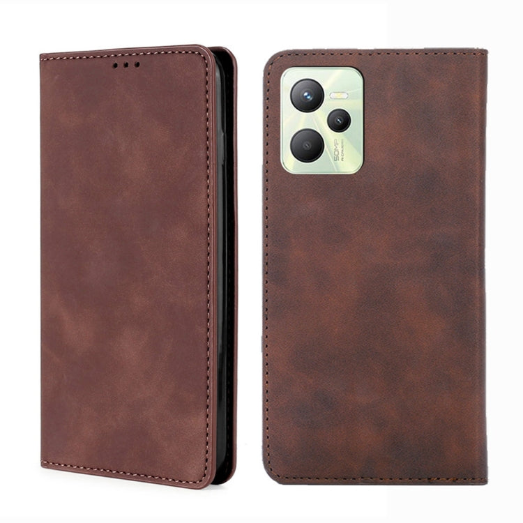 Skin Feel Magnetic Horizontal Flip Leather Phone Case, For OPPO Realme 9 Pro, For OPPO Realme 9 Pro+, For OPPO Realme 9i/A36 4G/A96 4G/K10 4G/A76 4G, For OPPO Realme C35
