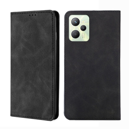 Skin Feel Magnetic Horizontal Flip Leather Phone Case, For OPPO Realme 9 Pro, For OPPO Realme 9 Pro+, For OPPO Realme 9i/A36 4G/A96 4G/K10 4G/A76 4G, For OPPO Realme C35