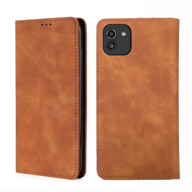 Skin Feel Magnetic Horizontal Flip Leather Phone Case, For Samsung Galaxy A03 EU Edition 166mm, For Samsung Galaxy A23 5G, For Samsung Galaxy M33 5G, For Samsung Galaxy M53 5G
