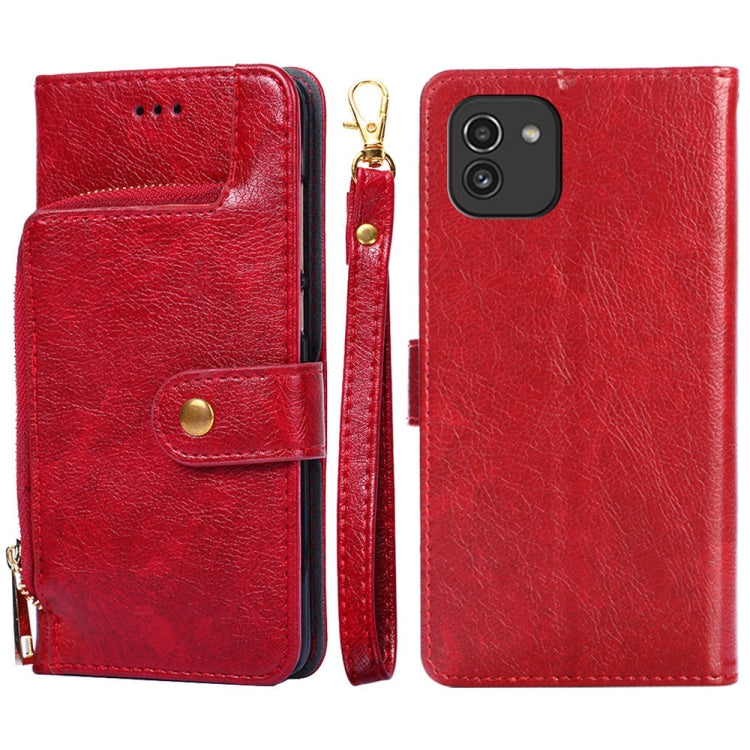 Zipper Bag Leather Phone Case, For Samsung Galaxy A03 EU, For Samsung Galaxy A23 5G, For Samsung Galaxy M33 5G, For Samsung Galaxy M53 5G, For Sony Xperia Ace III, For Xiaomi Poco M4 Pro
