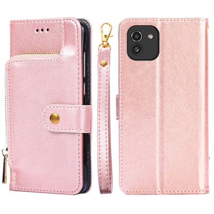 Zipper Bag Leather Phone Case, For Samsung Galaxy A03 EU, For Samsung Galaxy A23 5G, For Samsung Galaxy M33 5G, For Samsung Galaxy M53 5G, For Sony Xperia Ace III, For Xiaomi Poco M4 Pro