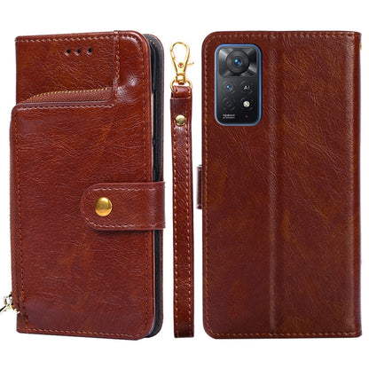 Zipper Bag Leather Phone Case, For Xiaomi Poco X4 Pro 5G, For Xiaomi Redmi K50/Redmi K50 Pro, For Xiaomi Redmi K50 Gaming/Poco F4 GT, For Xiaomi Redmi Note 11 Global/Redmi Note 11S, For Xiaomi Redmi Note 11 Pro Global, For Xiaomi 12 Lite