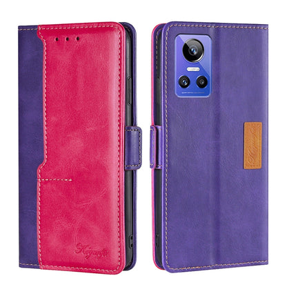 Contrast Color Side Buckle Leather Phone Case, For OPPO Realme GT Neo3, For OPPO Realme GT2 Pro, For OPPO Realme Narzo 50i