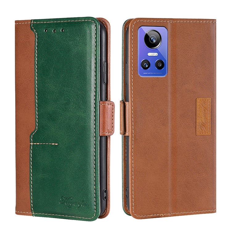 Contrast Color Side Buckle Leather Phone Case, For OPPO Realme GT Neo3, For OPPO Realme GT2 Pro, For OPPO Realme Narzo 50i