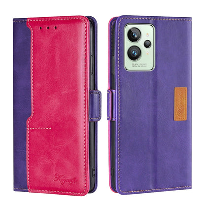 Contrast Color Side Buckle Leather Phone Case, For OPPO Realme GT Neo3, For OPPO Realme GT2 Pro, For OPPO Realme Narzo 50i