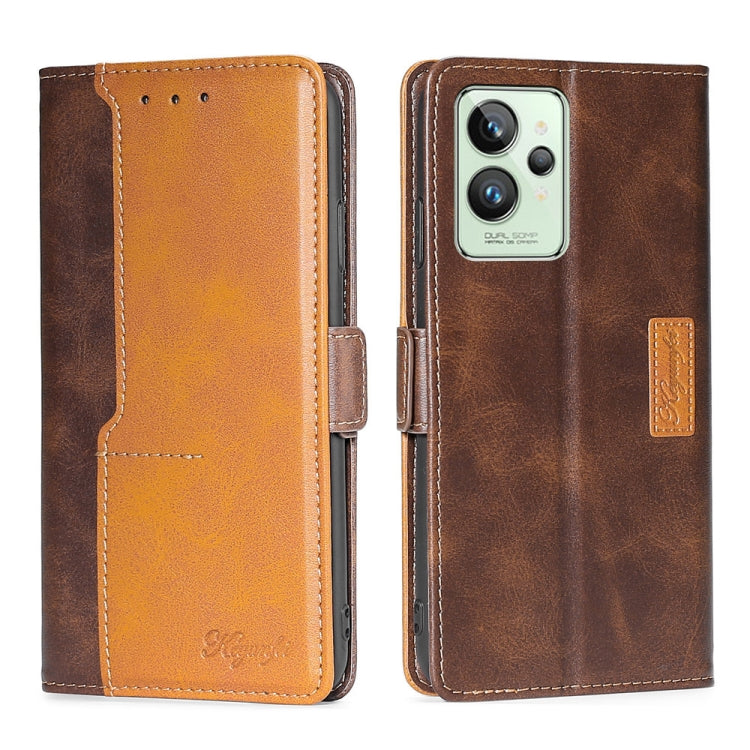 Contrast Color Side Buckle Leather Phone Case, For OPPO Realme GT Neo3, For OPPO Realme GT2 Pro, For OPPO Realme Narzo 50i