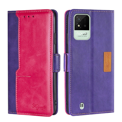 Contrast Color Side Buckle Leather Phone Case, For OPPO Realme GT Neo3, For OPPO Realme GT2 Pro, For OPPO Realme Narzo 50i