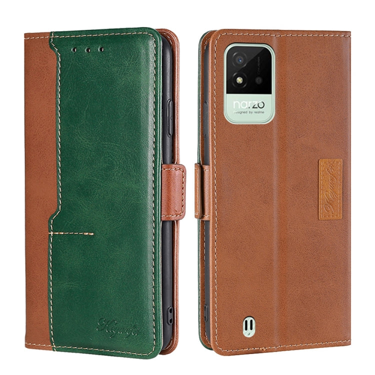 Contrast Color Side Buckle Leather Phone Case, For OPPO Realme GT Neo3, For OPPO Realme GT2 Pro, For OPPO Realme Narzo 50i