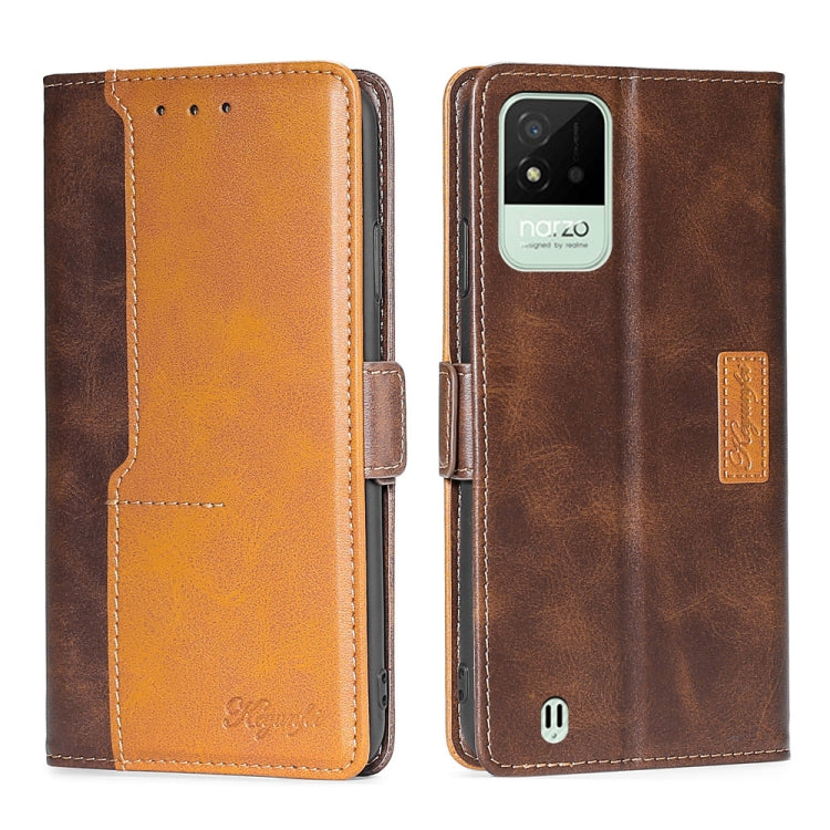 Contrast Color Side Buckle Leather Phone Case, For OPPO Realme GT Neo3, For OPPO Realme GT2 Pro, For OPPO Realme Narzo 50i