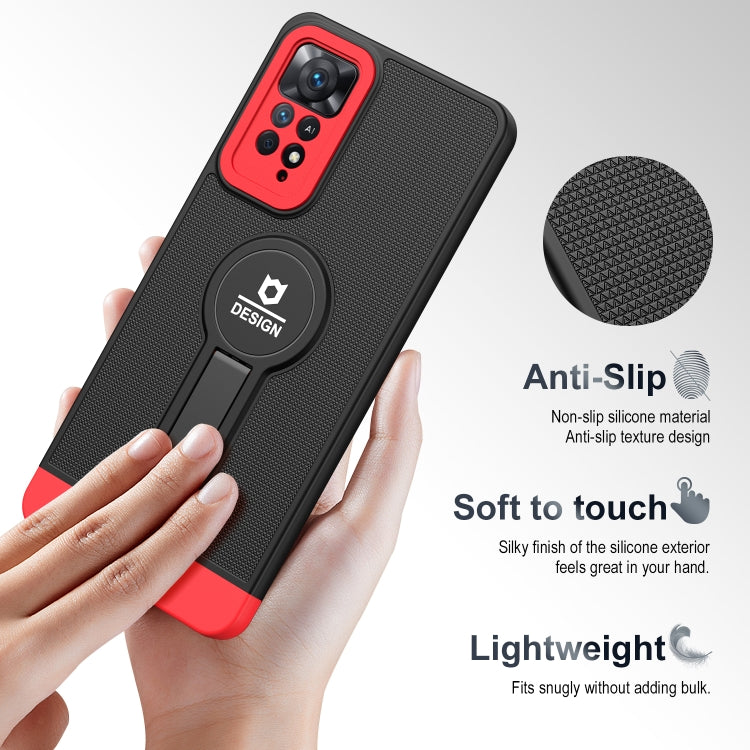 Small Tail Holder TPU+PC Phone Case, For Xiaomi Poco X3 / X3 Pro, For Xiaomi Redmi Note 10 4G / Note 10S, For Xiaomi Redmi Note 10 Pro 4G, For Xiaomi Redmi Note 11 4G 2022 / Note 11S, For Xiaomi Redmi Note 11 Pro 2022 4G / 5G
