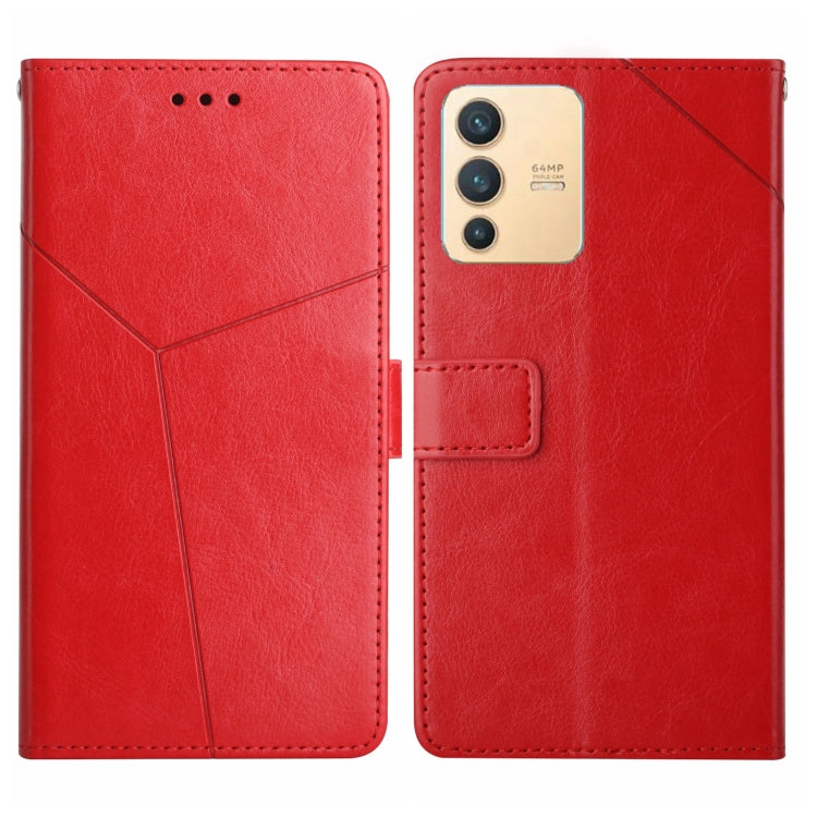 Y Stitching Horizontal Flip Leather Phone Case, For vivo V23 5G
