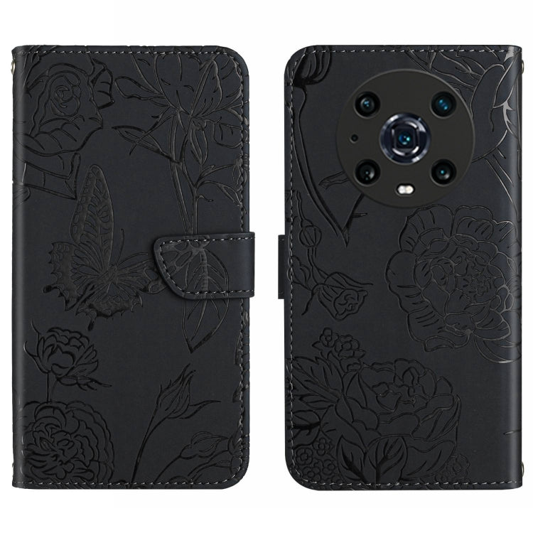 Skin Feel Butterfly Peony Embossed Leather Phone Case, For Honor Magic4, For Honor Magic4 Pro, For Motorola Moto G42, For Motorola Moto G62 5G