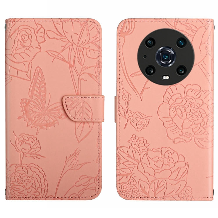 Skin Feel Butterfly Peony Embossed Leather Phone Case, For Honor Magic4, For Honor Magic4 Pro, For Motorola Moto G42, For Motorola Moto G62 5G