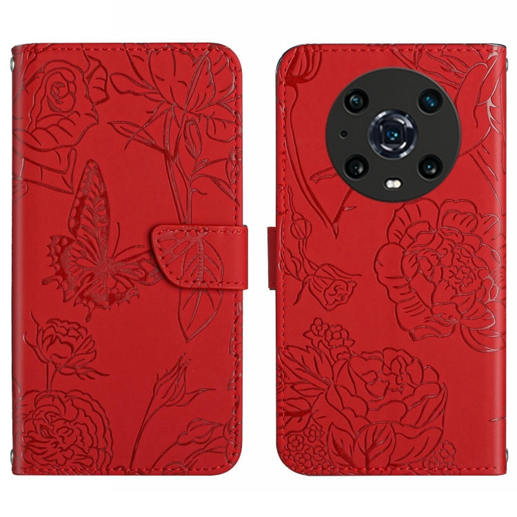 Skin Feel Butterfly Peony Embossed Leather Phone Case, For Honor Magic4, For Honor Magic4 Pro, For Motorola Moto G42, For Motorola Moto G62 5G