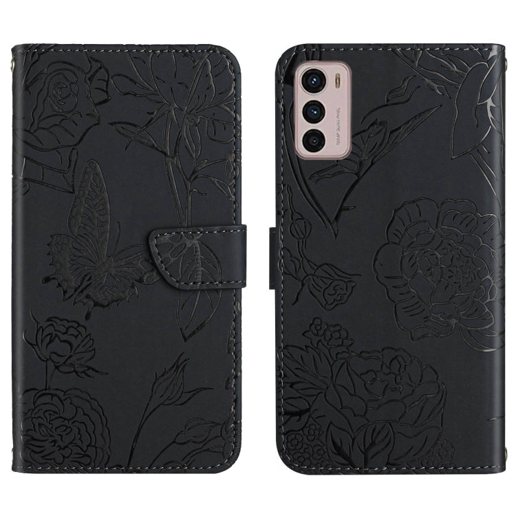 Skin Feel Butterfly Peony Embossed Leather Phone Case, For Honor Magic4, For Honor Magic4 Pro, For Motorola Moto G42, For Motorola Moto G62 5G