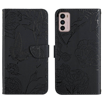 Skin Feel Butterfly Peony Embossed Leather Phone Case, For Honor Magic4, For Honor Magic4 Pro, For Motorola Moto G42, For Motorola Moto G62 5G