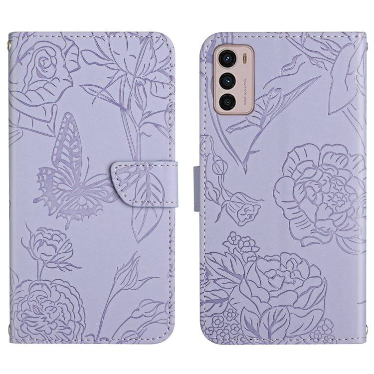 Skin Feel Butterfly Peony Embossed Leather Phone Case, For Honor Magic4, For Honor Magic4 Pro, For Motorola Moto G42, For Motorola Moto G62 5G