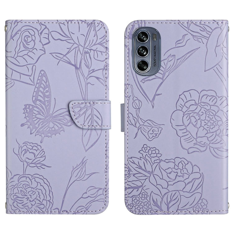 Skin Feel Butterfly Peony Embossed Leather Phone Case, For Honor Magic4, For Honor Magic4 Pro, For Motorola Moto G42, For Motorola Moto G62 5G