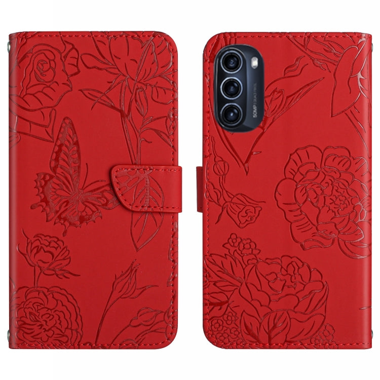 Skin Feel Butterfly Peony Embossed Leather Phone Case, For Motorola Moto G52J 5G, For Motorola Moto G71S, For OPPO Realme Narzo 50 4G, For OPPO Reno7 4G