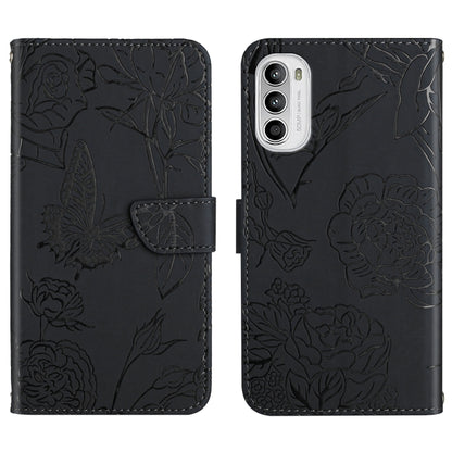 Skin Feel Butterfly Peony Embossed Leather Phone Case, For Motorola Moto G52J 5G, For Motorola Moto G71S, For OPPO Realme Narzo 50 4G, For OPPO Reno7 4G