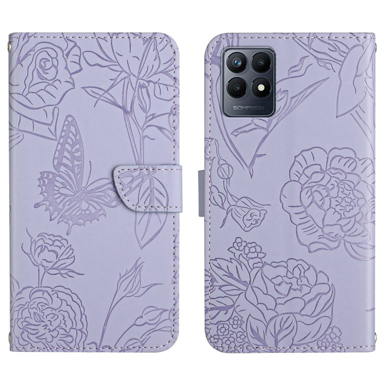 Skin Feel Butterfly Peony Embossed Leather Phone Case, For Motorola Moto G52J 5G, For Motorola Moto G71S, For OPPO Realme Narzo 50 4G, For OPPO Reno7 4G