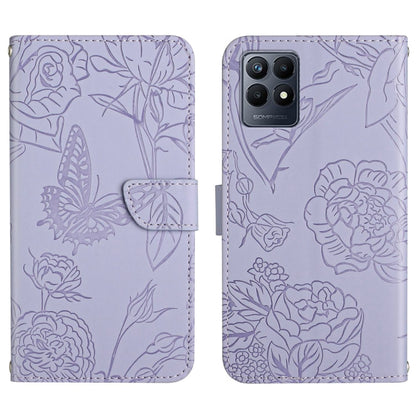 Skin Feel Butterfly Peony Embossed Leather Phone Case, For Motorola Moto G52J 5G, For Motorola Moto G71S, For OPPO Realme Narzo 50 4G, For OPPO Reno7 4G